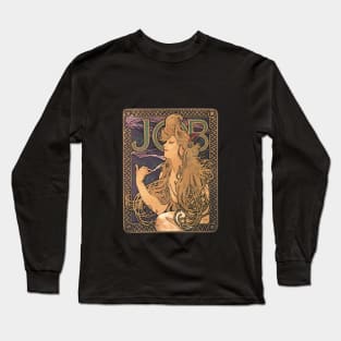 Job - Alphonse Mucha - Art Nouveau- Tobacco Ad - 1896 Long Sleeve T-Shirt